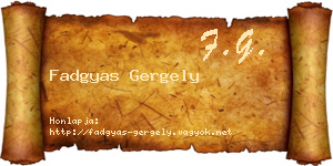 Fadgyas Gergely névjegykártya